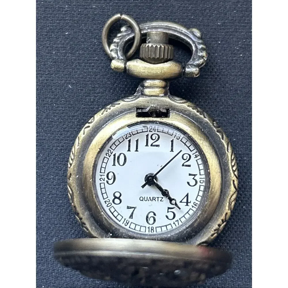Bronze Tone White Dial Pocket Watch